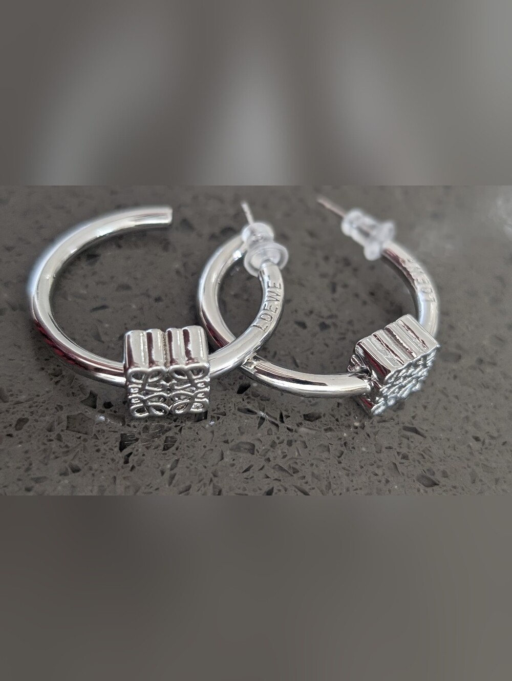Loewe Silver Hoop Earrings Nwot No Box Just The Earrings